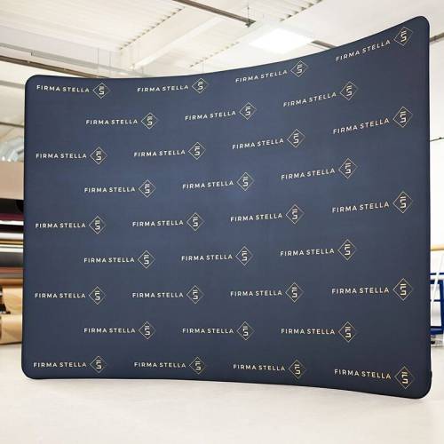 step and repeat 10feet wide curved tension fabric backdrop 2nd style