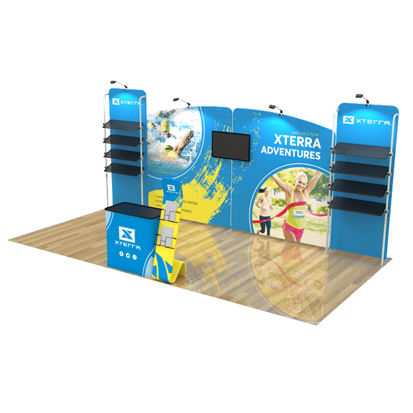 10x20 trade show booth header transparent