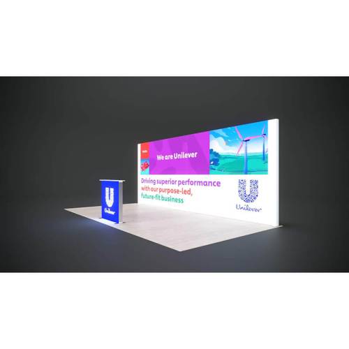 Backlit 10x20 Trade Show Display TSD004 left