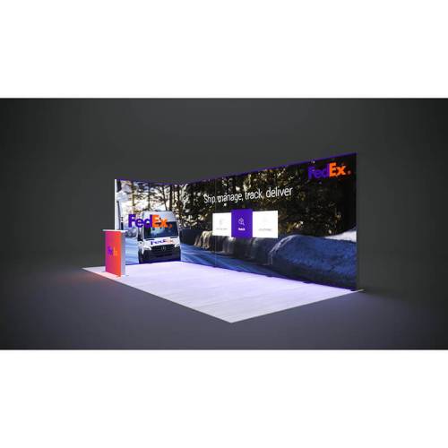 Backlit 10x20 Trade Show Display TSD006 left