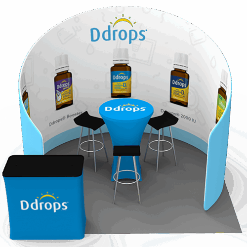 10x10 trade show booth 010 front