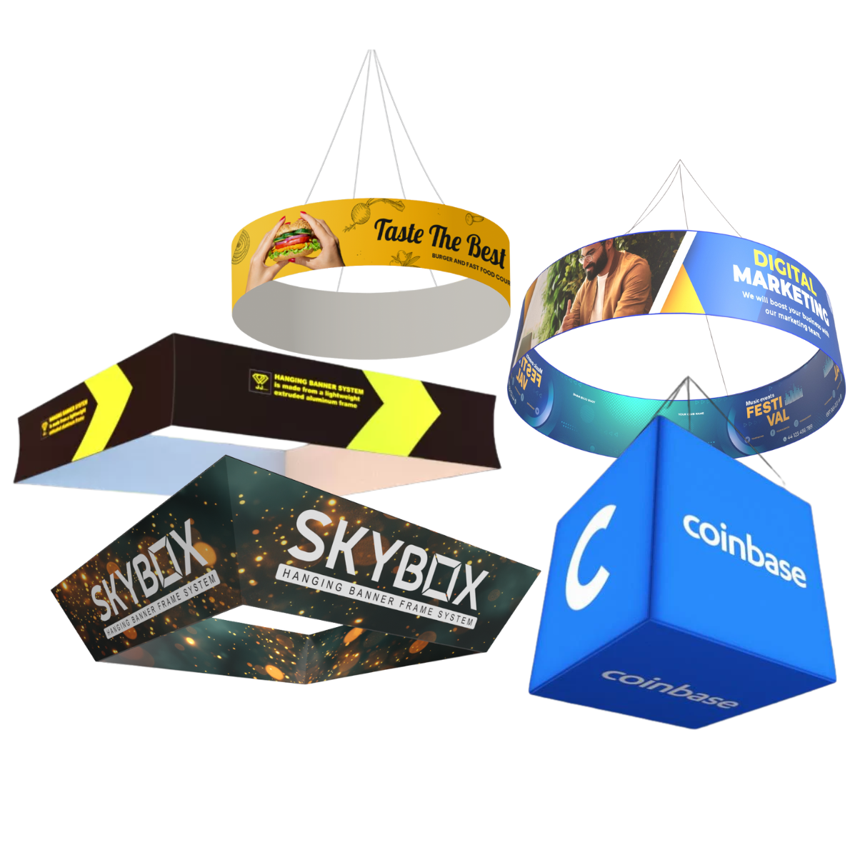 trade show hanging sign hero image