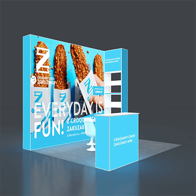 backlit pop up booth menu