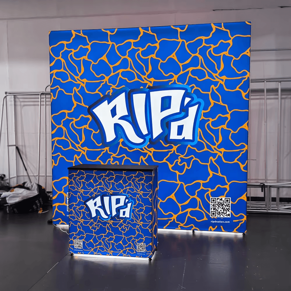 backlit wallbox booth work blue ripd
