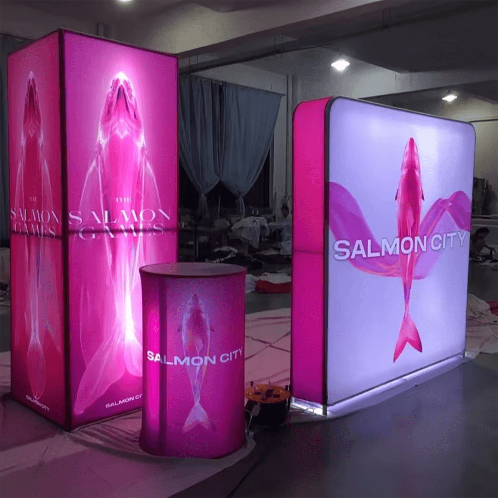 backlit wallbox booth work salmonc
