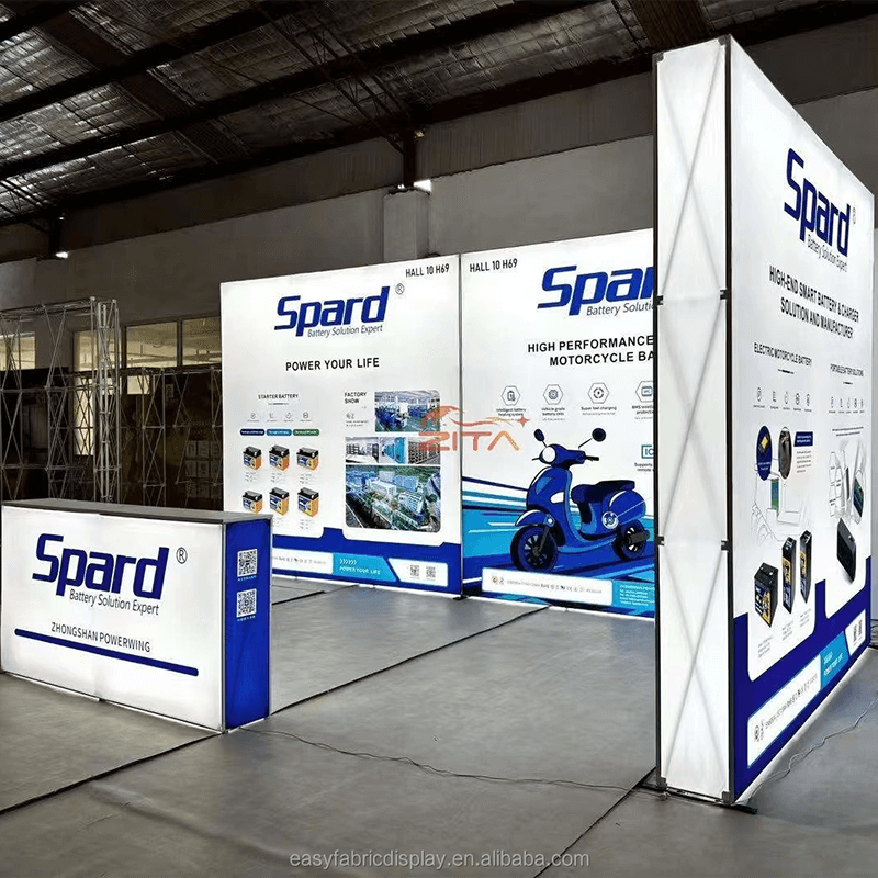 backlit SEG pop up backdrop booth